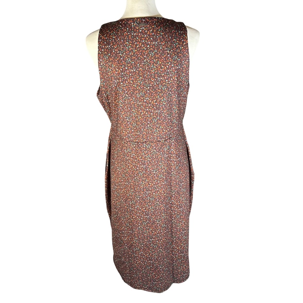 prAna Emerald Lake Dress Women XL Brown Multi-Color Abstract Dot Sleeveless - Picture 3 of 9